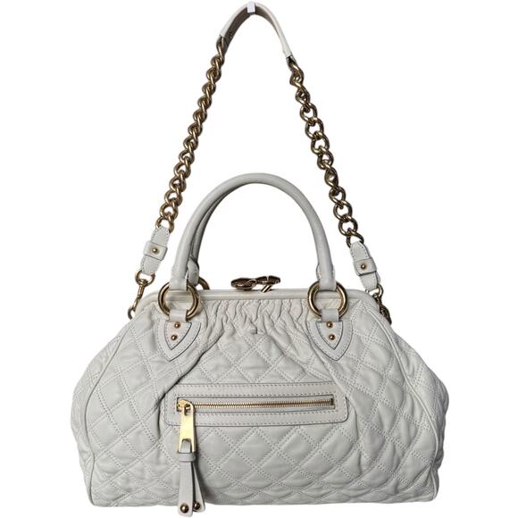 Marc Jacobs Original 2008 Stam Bag – Cream Quilted Leather w/ Gold Hardware - Picture 2 of 16